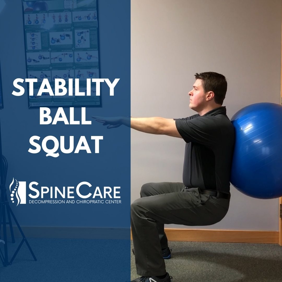 Stability Ball Squat | SpineCare | Chiropractic near me in St. Joseph, MI